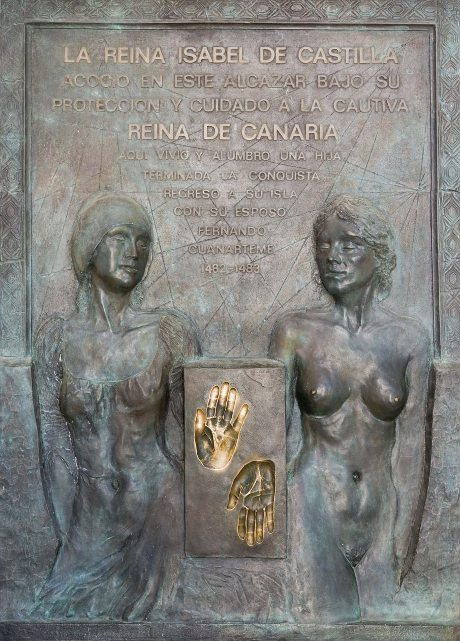 Memorial to Isabel of Castille in the Alcazar Gardens by School Spanish