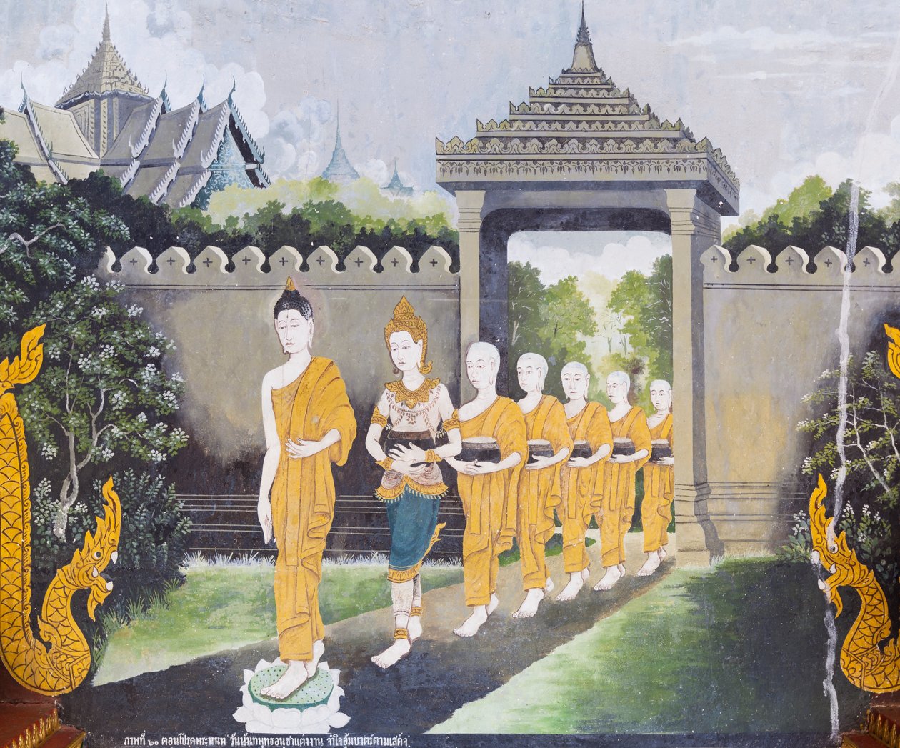 Fresco Depicting a Scene from the Life of Buddha, Wat Phra That Doi Suthep Temple by School Thai