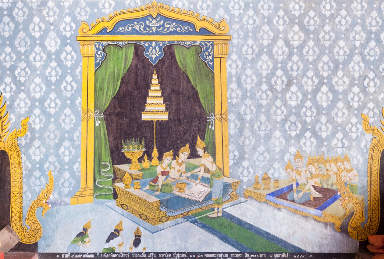 Fresco Depicting a Scene from the Life of Buddha, Wat Phra That Doi Suthep Temple by School Thai