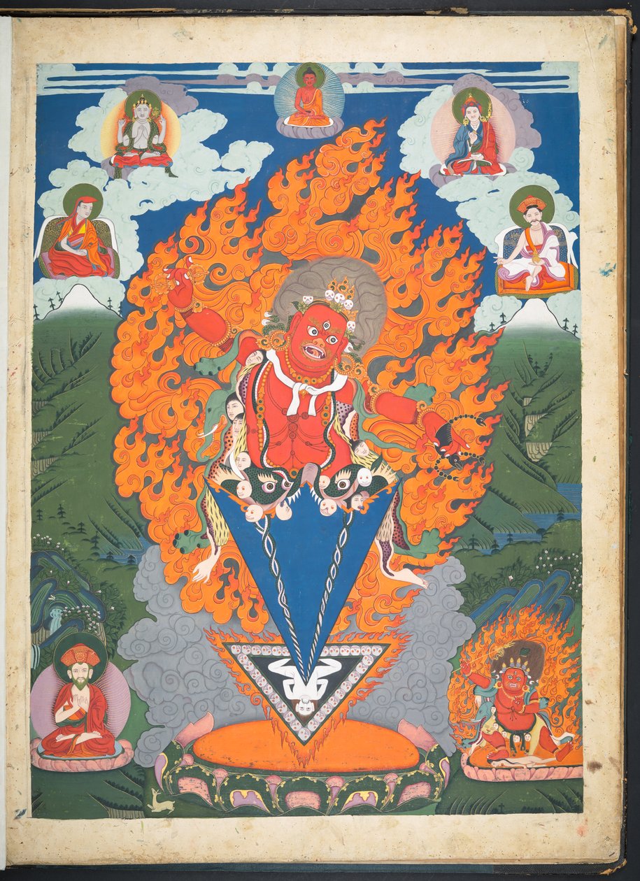 One of 12 drawings depicting Tibetan deities by a Tibetan artist, probably at Lhasa, c.1800 by School Tibetan