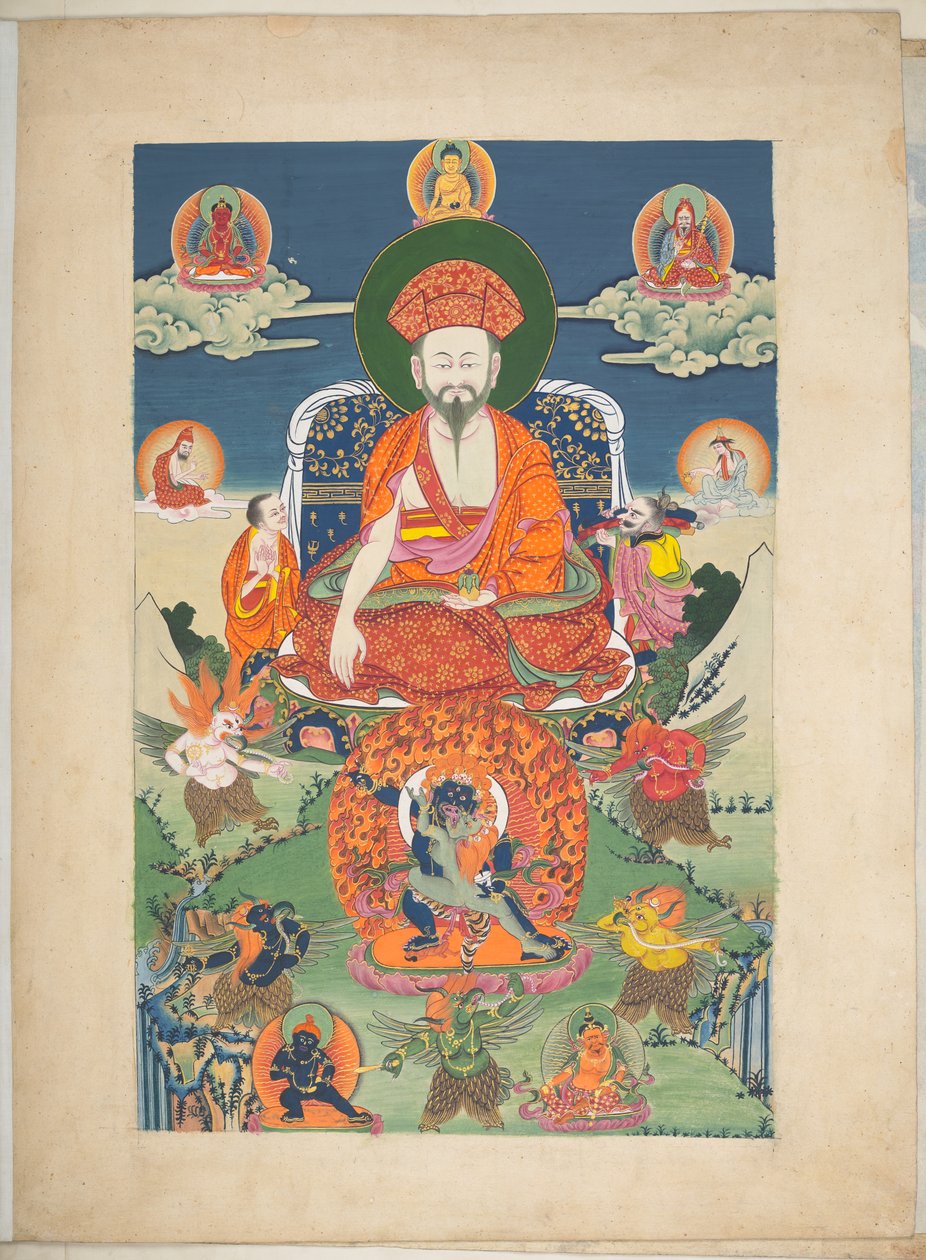 One of 12 Drawings Depicting Tibetan Deities by a Tibetan Artist, Probably at Lhasa, c.1800 by School Tibetan