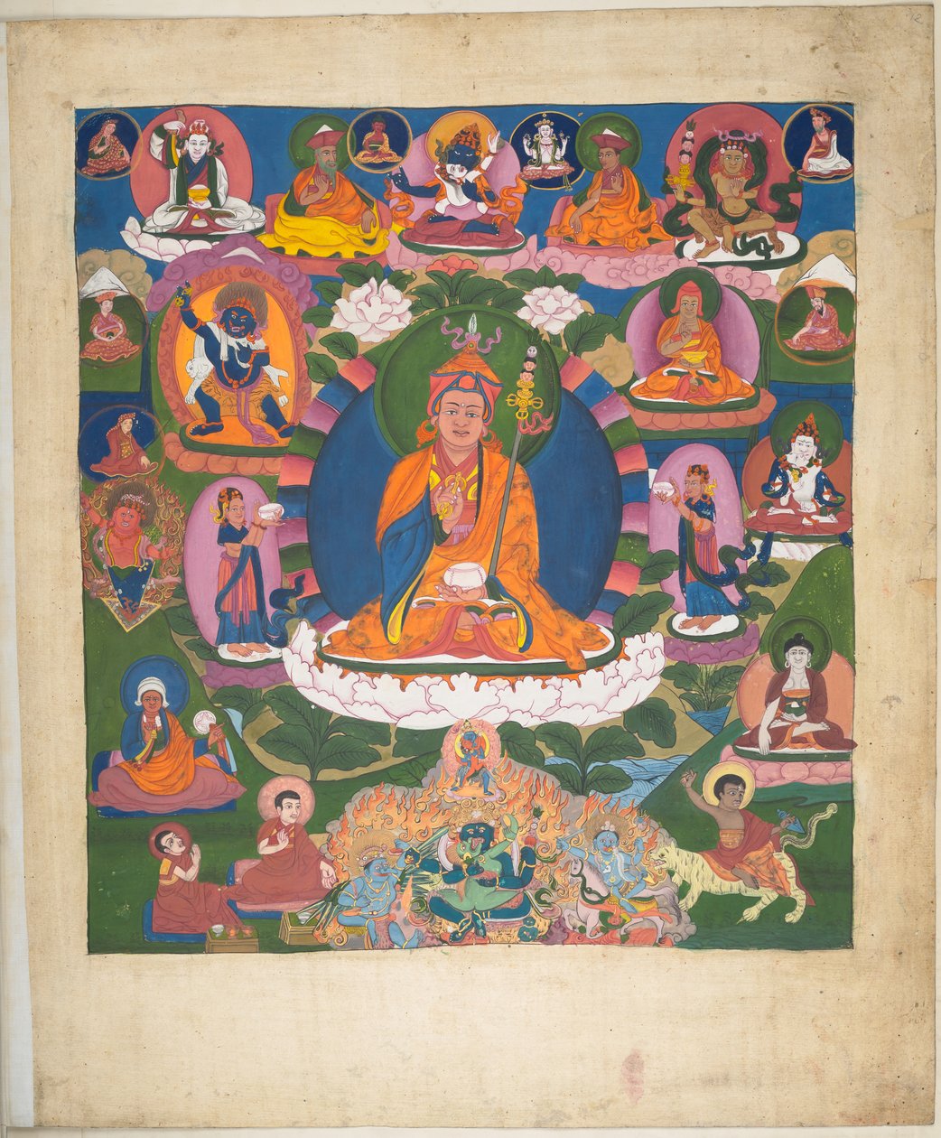 One of 12 Drawings Depicting Tibetan Deities by a Tibetan Artist, Probably at Lhasa, c.1800 by School Tibetan