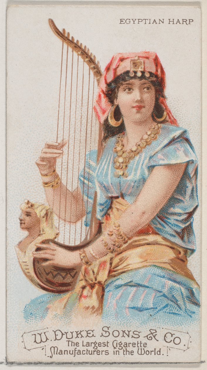 Egyptian Harp, from the Musical Instruments series N82 for Duke brand cigarettes, 1888 by Schumacher and Ettlinger