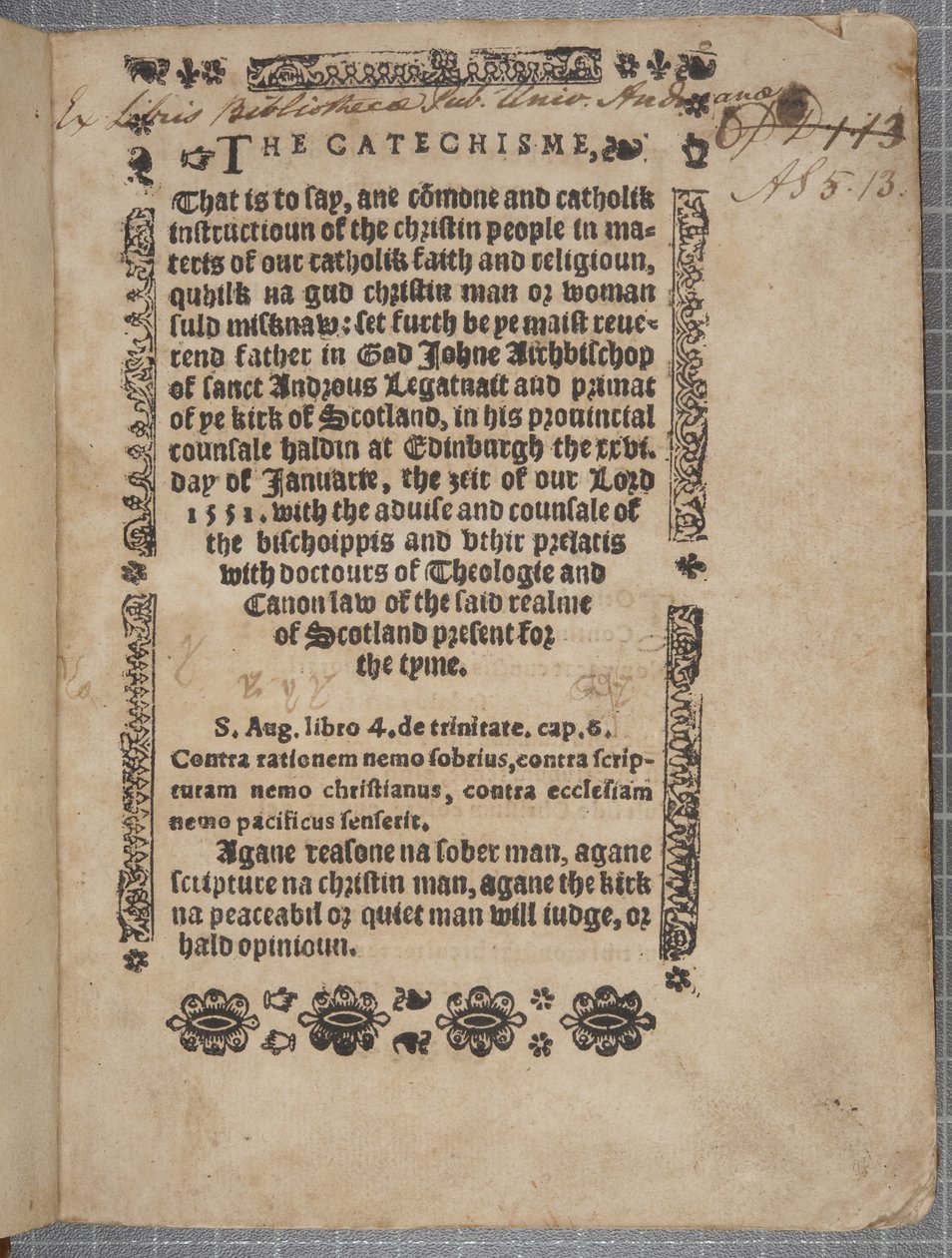 Title Page of The Catechisme, 1552 by Scottish School