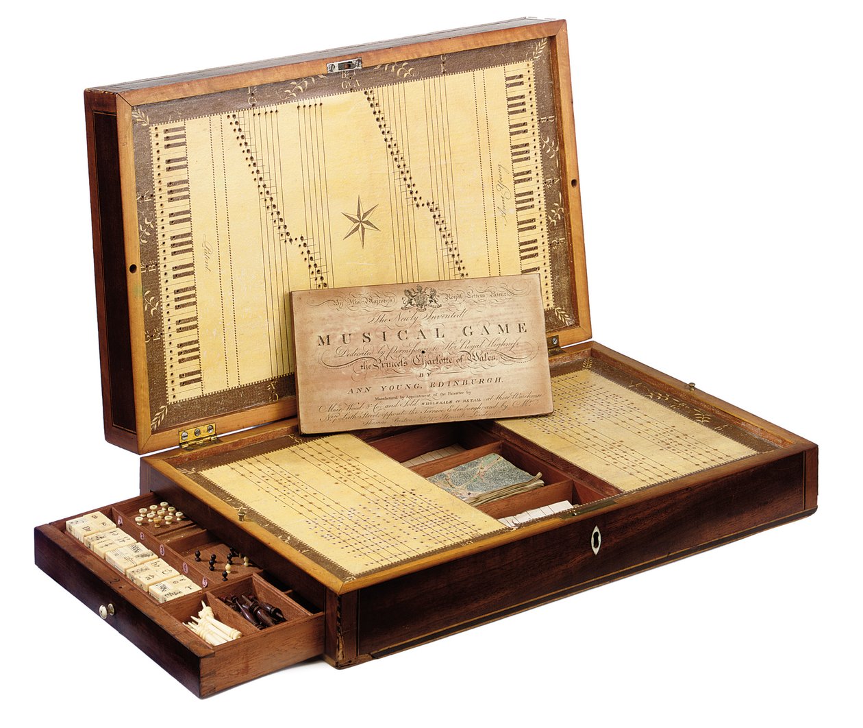 A Scottish George III Patent Musical Games Box by Scottish School
