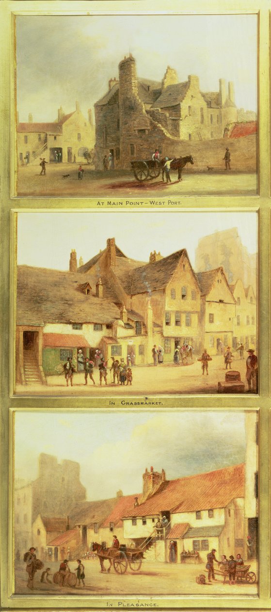 Main Point West Port, Grassmarket and Pleasance, detail from Edinburgh: Nine Views of the Old Town by Scottish School