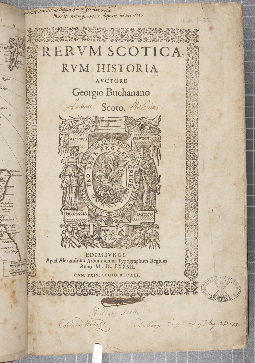 Title Page of Rerum Scoticarum Historia by Scottish School