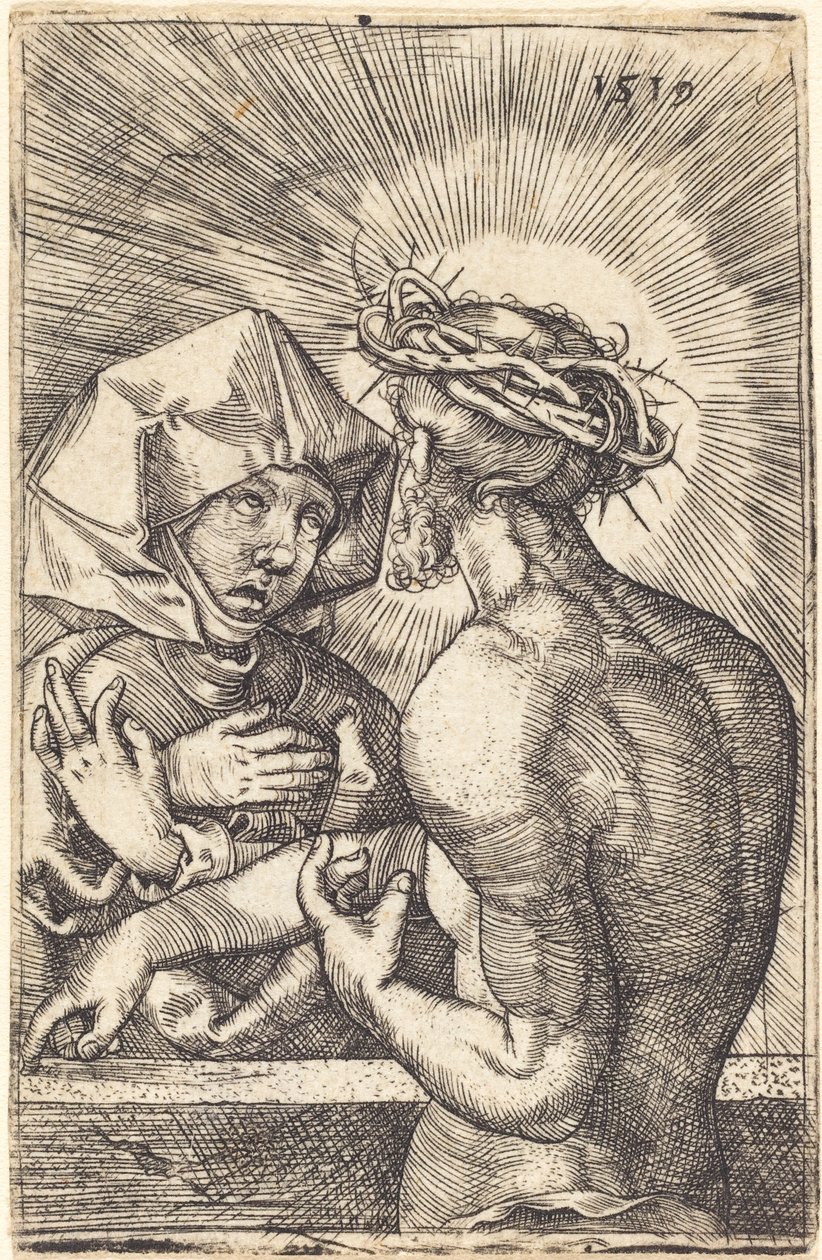 Christ Crowned with Thorns Speaking with His Mother by Sebald Beham