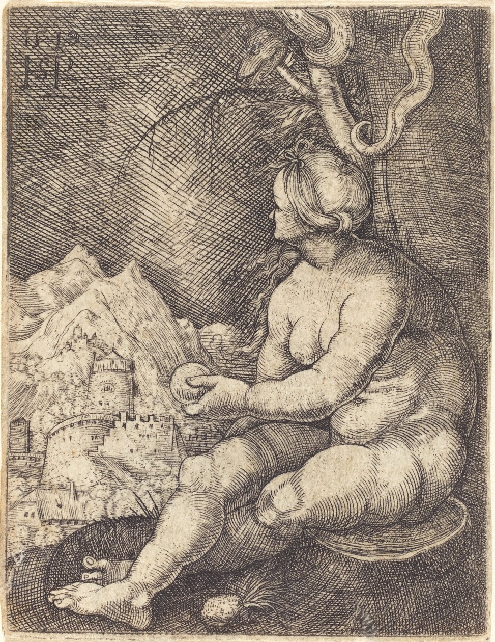 Eve Seated by Sebald Beham