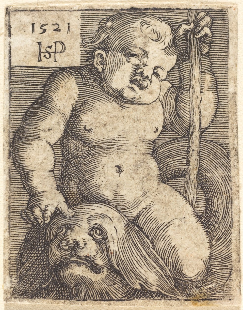 Genius on a Dolphin by Sebald Beham