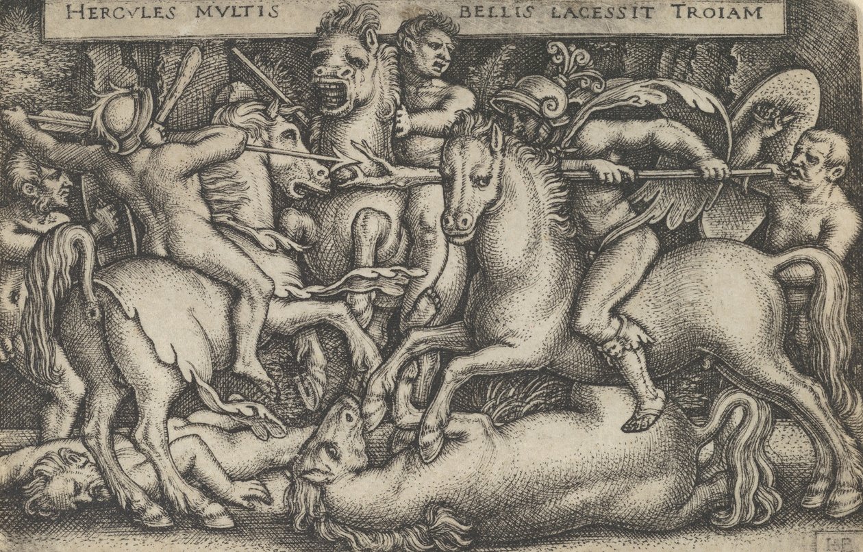 Hercules Fighting Against the Trojans, from The Labors of Hercules, 1545 by Sebald Beham