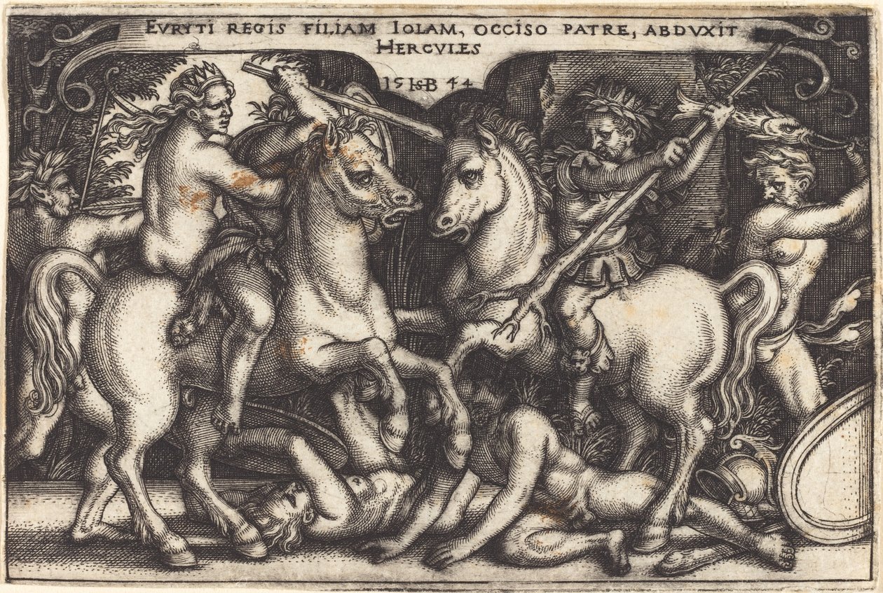 Hercules and Iole by Sebald Beham: Premium art reproduction