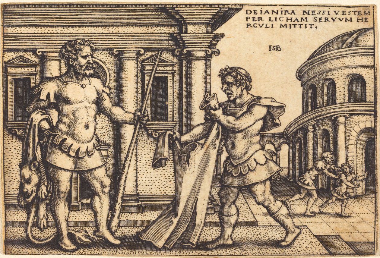 Lycus Bringing the Garment of Nessus to Hercules by Sebald Beham