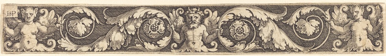 Ornament with One Male and Two Female Figures by Sebald Beham