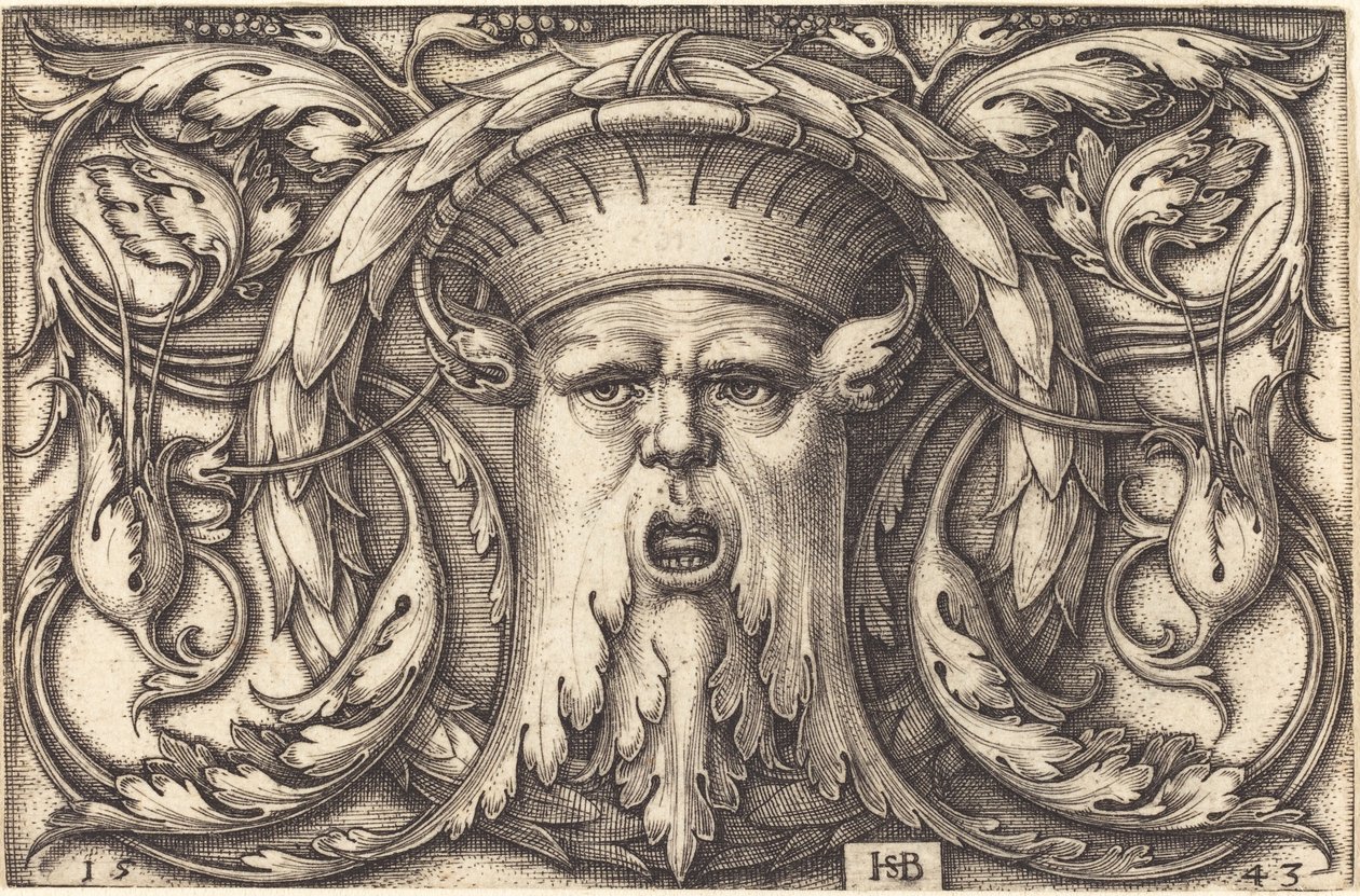 Ornament with a Mask by Sebald Beham