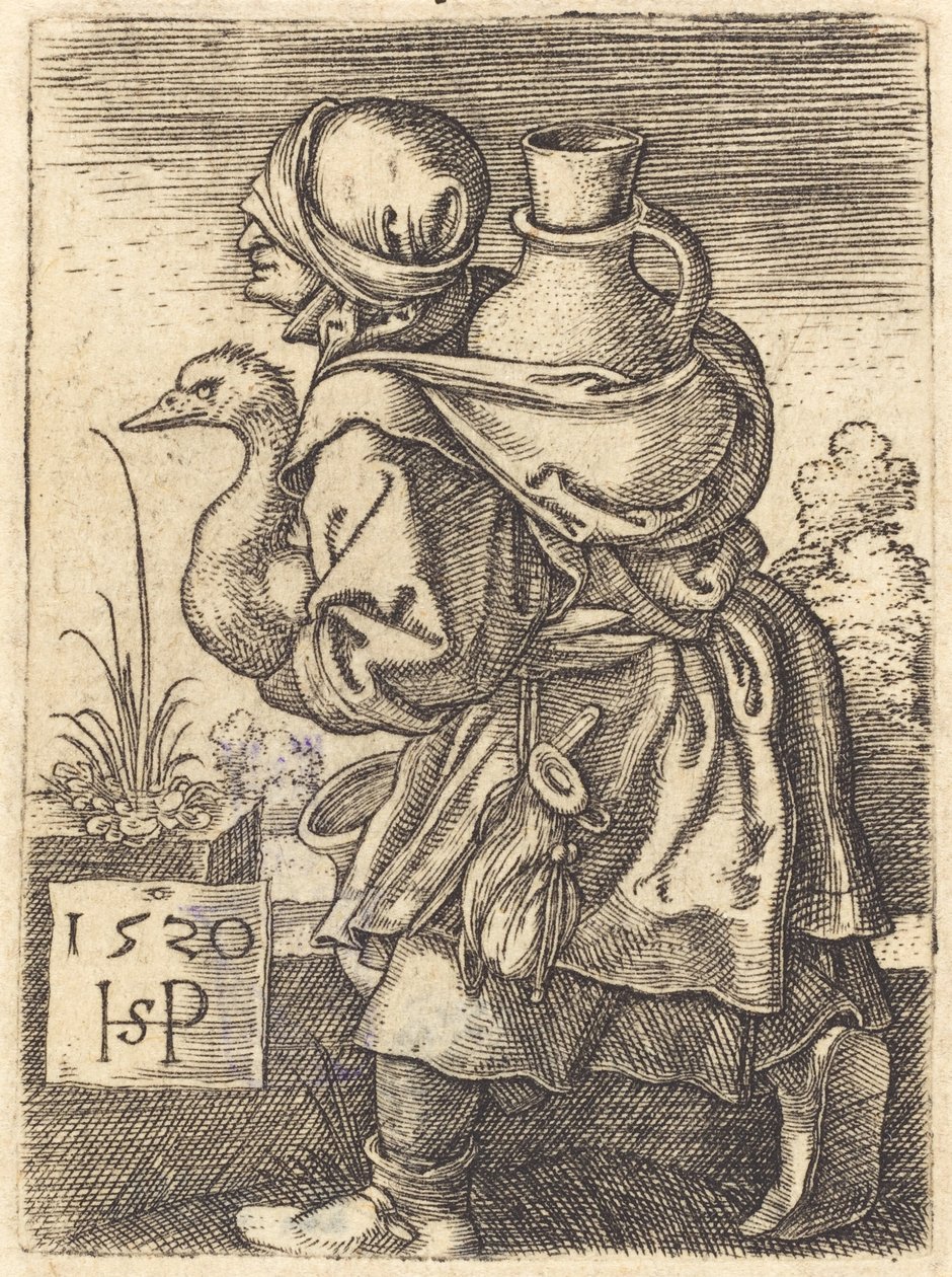Peasant Woman Going to Market by Sebald Beham