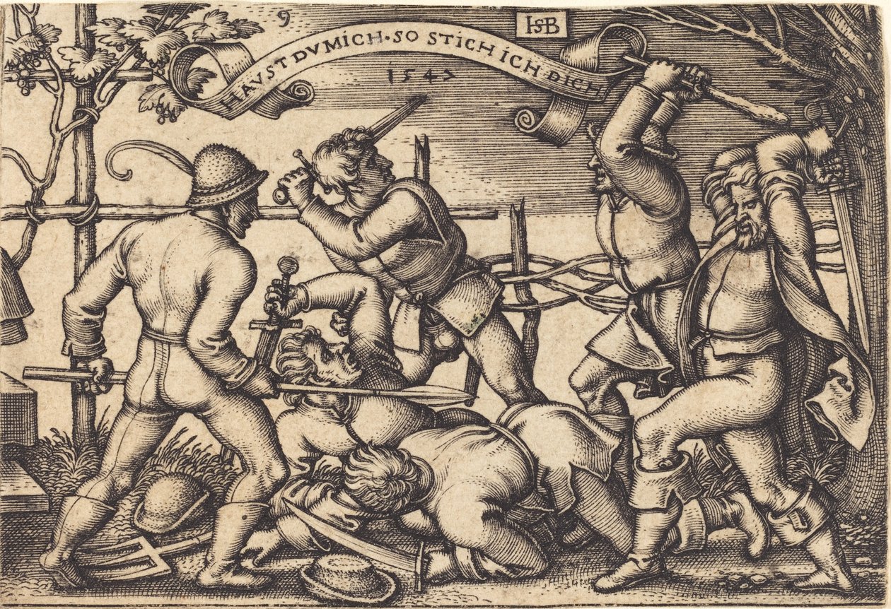 The Peasant Fight by Sebald Beham