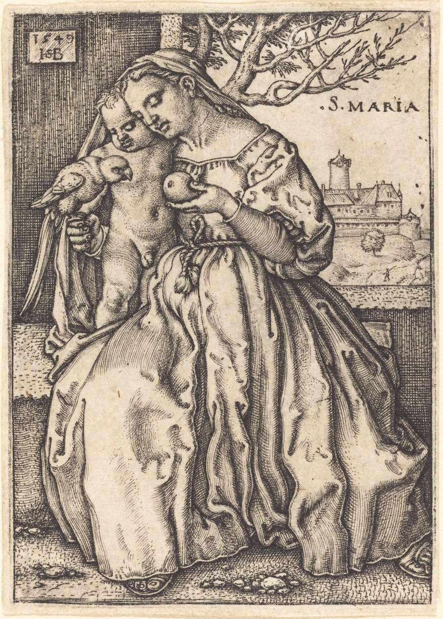 Virgin and Child with a Parrot by Sebald Beham