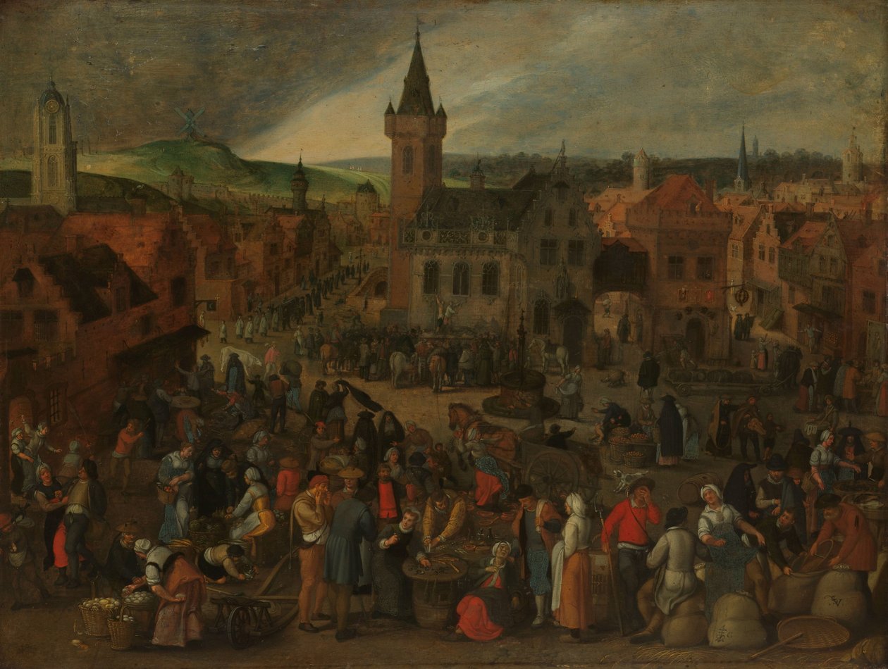Market Day in a Flemish Town by Sebastiaen Vrancx