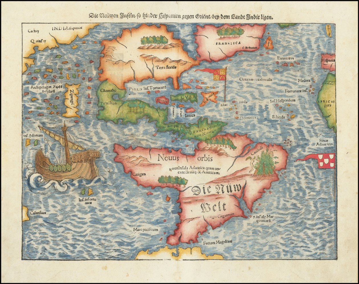 1561 Map of the Americas by Sebastian Münster by Sebastian Munster