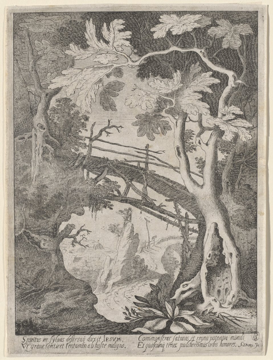 A Rocky Landscape with the Temptation of Christ by Sebastian Vrancx