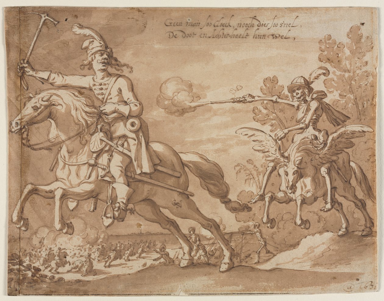 Death on Horseback Chasing a Flying Knight by Sebastian Vrancx