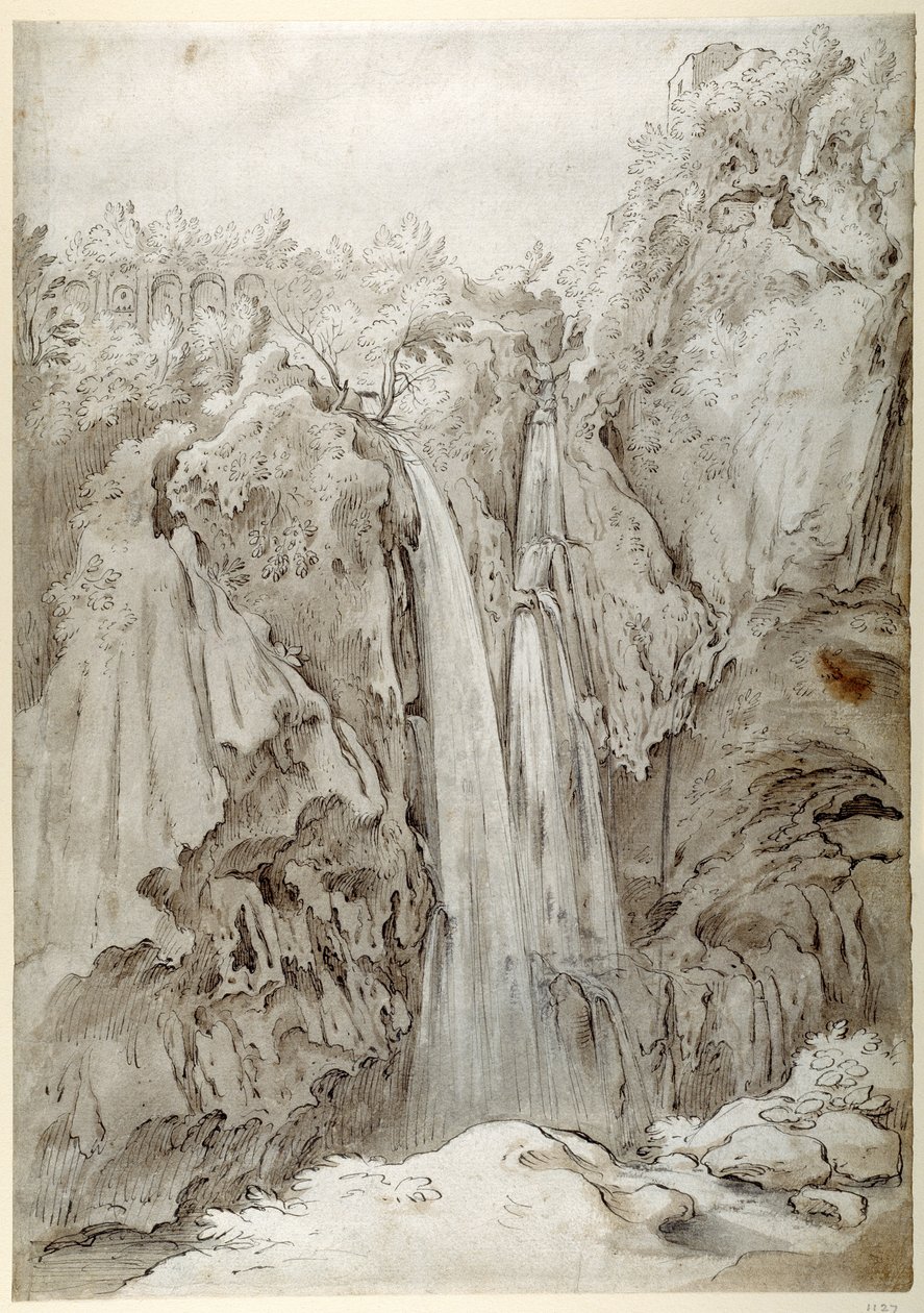 Rocks and falls of the Aniene at Tivoli by Sebastian Vrancx