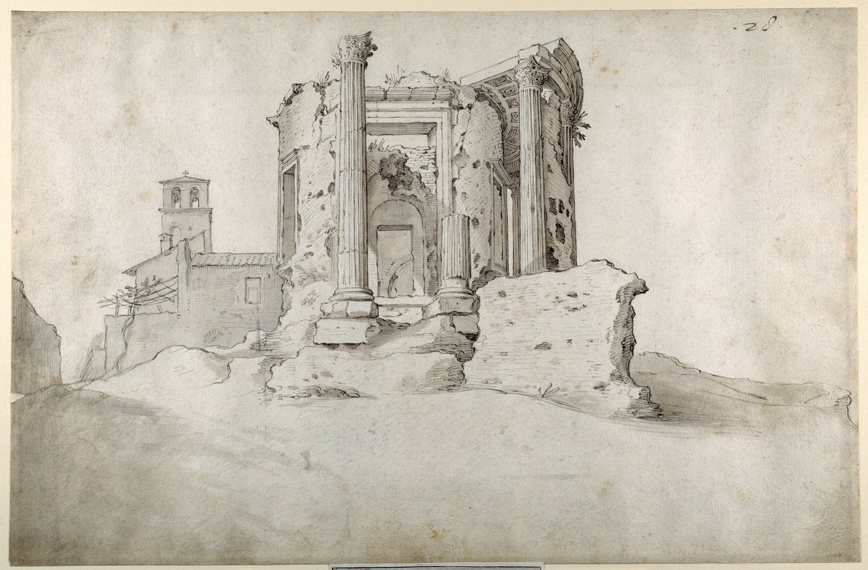 Ruins of the Temple of the Tiburtine Sibyl at Tivoli by Sebastian Vrancx