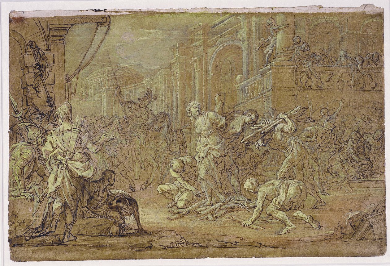 Clorinda Rescues Sofronia and Olindo from the Stake in Jerusalem by Sebastiano Conca