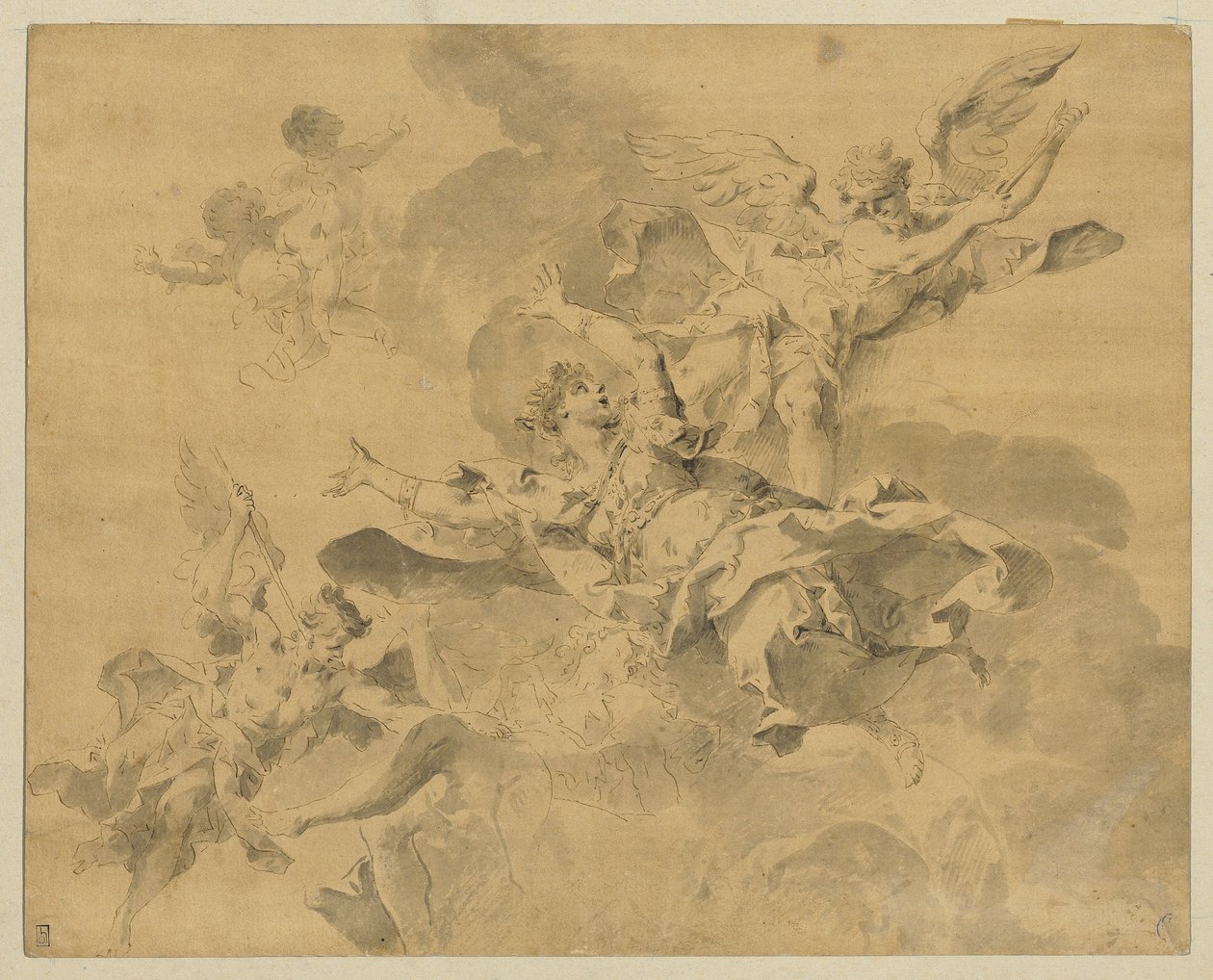 A Queen Consigned to Hell by Avenging Angels (c.1676-1746) by Sebastiano Galeotti