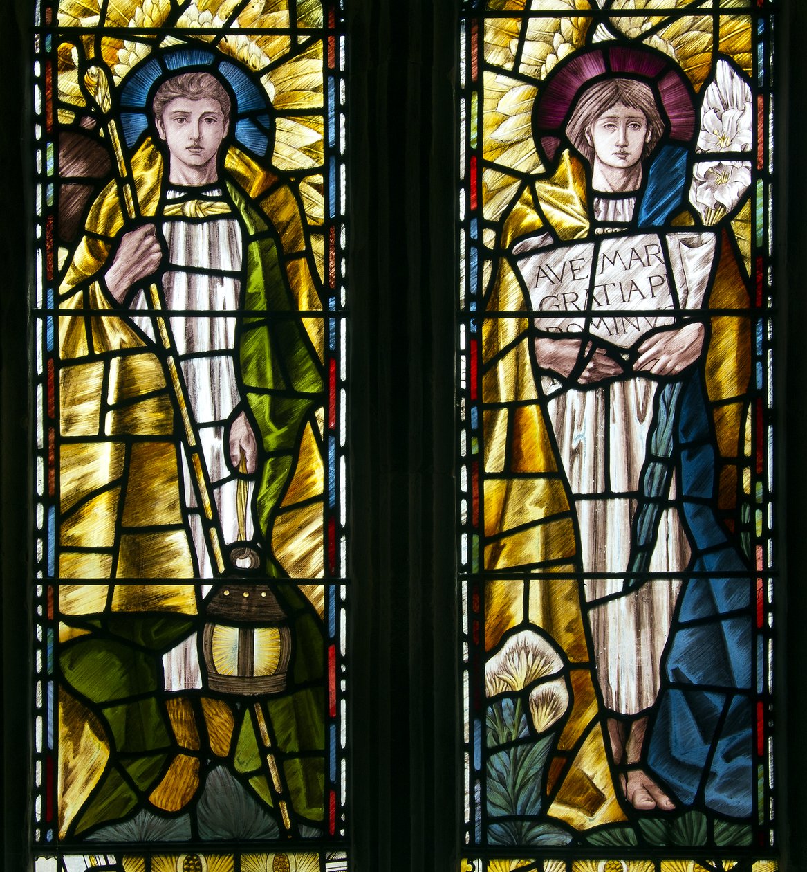 Mortehoe, St Mary, Heaton Butler & Bayne, Selwyn Image, Archangels St Raphael & St Gabriel by Selwyn Image Selwyn Image