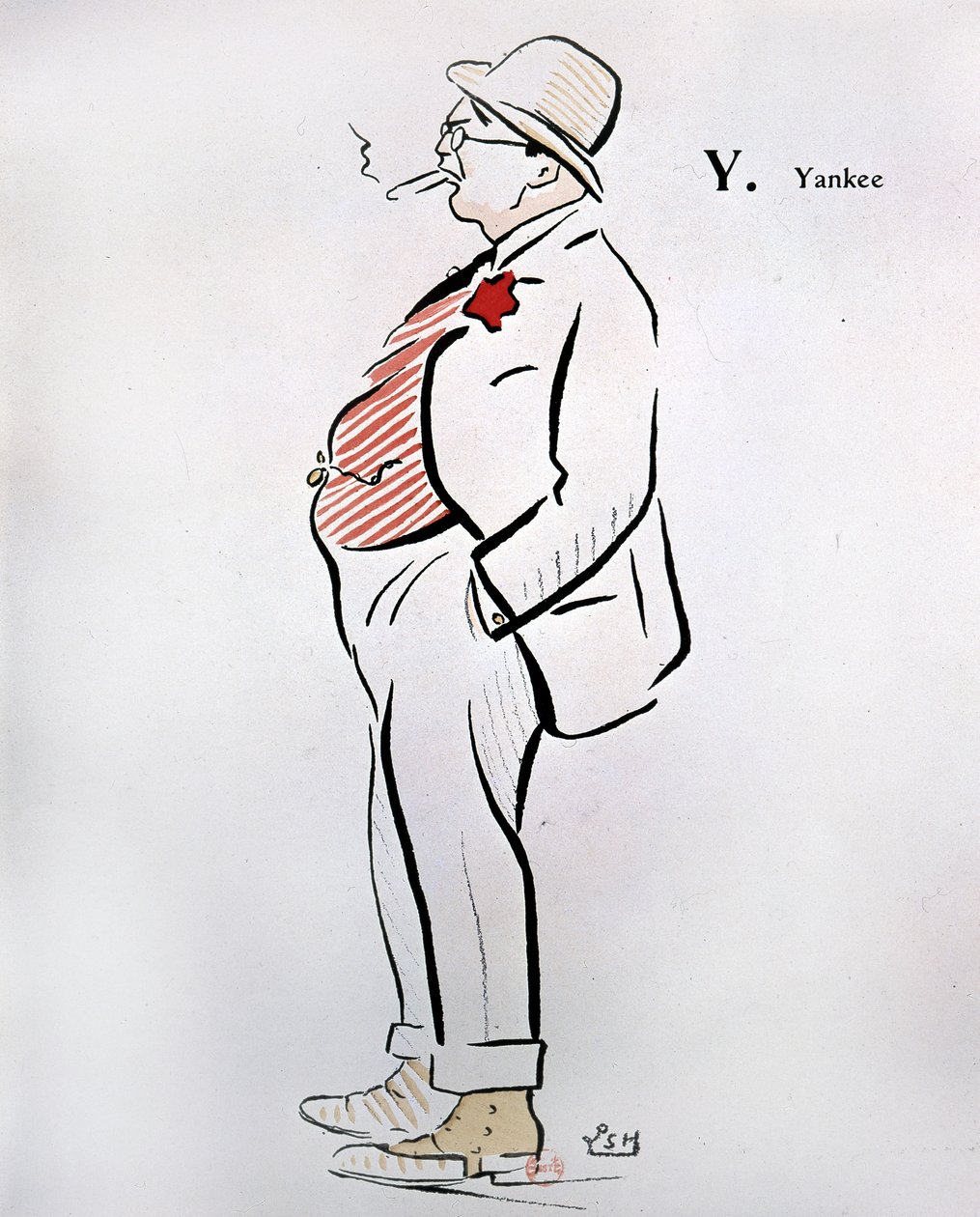 Cartoon of American in 