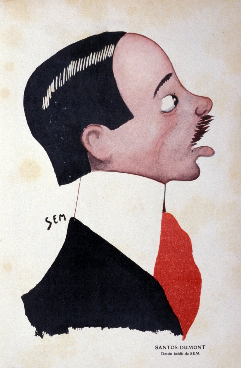 Portrait of Alberto Santos-Dumont, Brazilian engineer and aeronautics by Sem by Sem