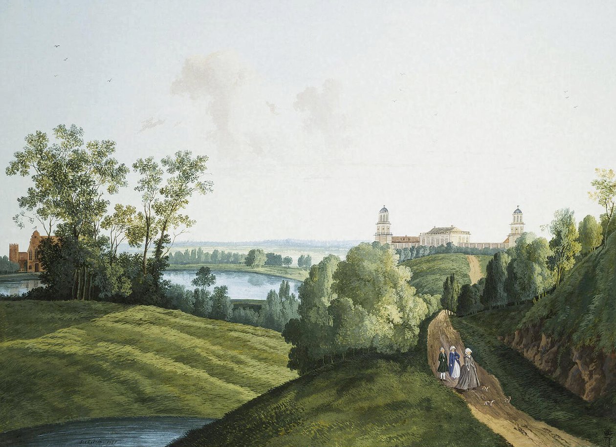 Landscape with a Farm in the Park in Tsarskoye Selo by Semen Fedorovich Shchedrin