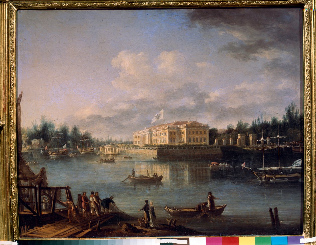 View of the Kamennoostrovski Palace from the Strogonov Quay, St Petersburg by Semen Fedorovich Shchedrin