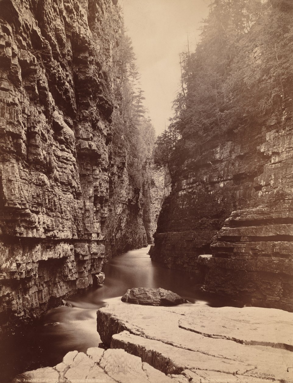 Ausable Chasm - Up the River from Table Rock, c. 1880 by Seneca Ray Stoddard