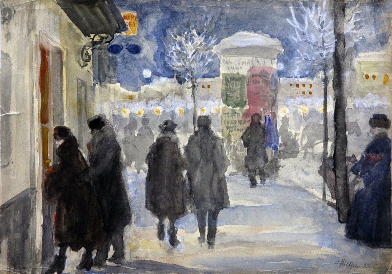 Moscow Street by Sergei Arsenevich Vinogradov