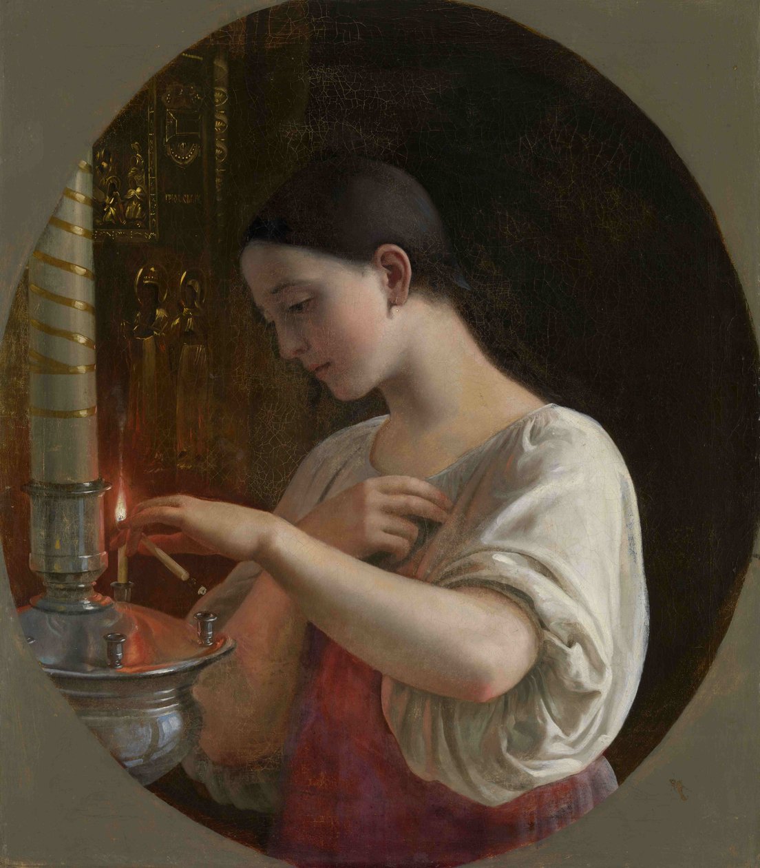 In the Church, 1860s by Sergei Ivanovich Gribkov