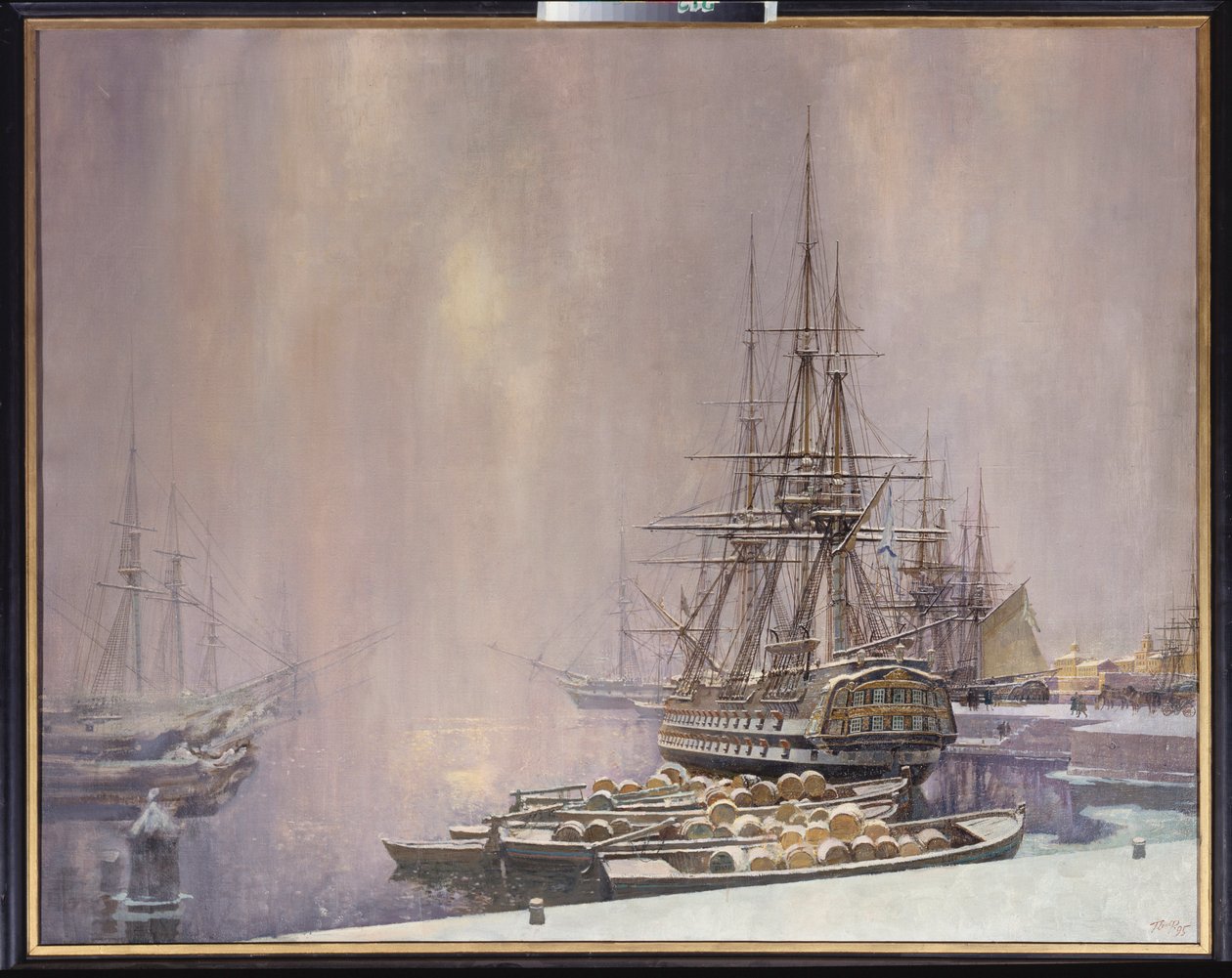 Kronstadt in Winter by Sergei Varlenovich Pen