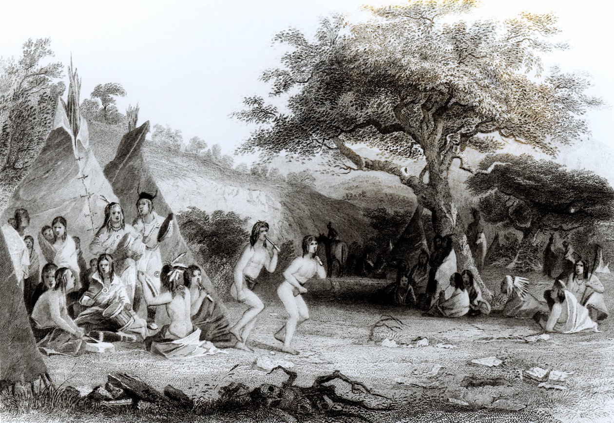 Worship of the Sun, engraved by R. Ehnshelwood by Captain Seth Eastman