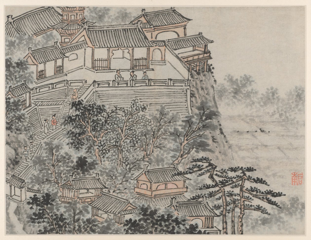 Twelve Views of Tiger Hill, Suzhou: The Five Sages Terrace, after 1490 by Shen Zhou