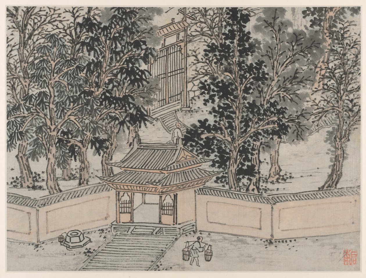 Twelve Views of Tiger Hill, Suzhou: Tiger-Flight Spring at the Back Gate by Shen Zhou