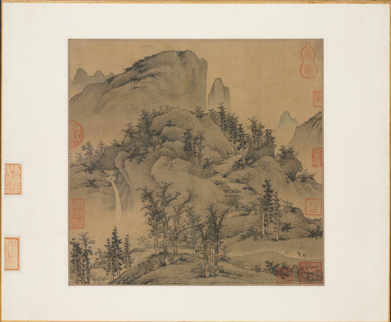 Travelers in Autumn Mountains, 1st half 1300s by Sheng Mou
