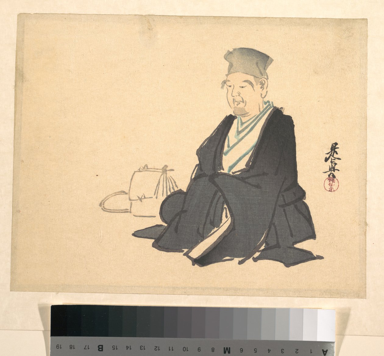 Portrait of Rikyū (?) by Shibata Zeshin