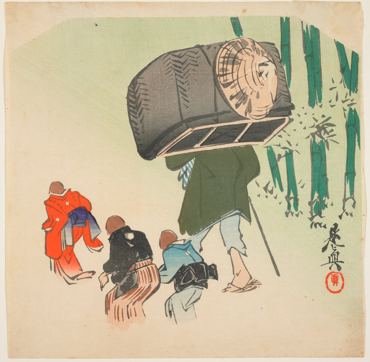 Scene from the Tongue-Cut Sparrow by Shibata Zeshin