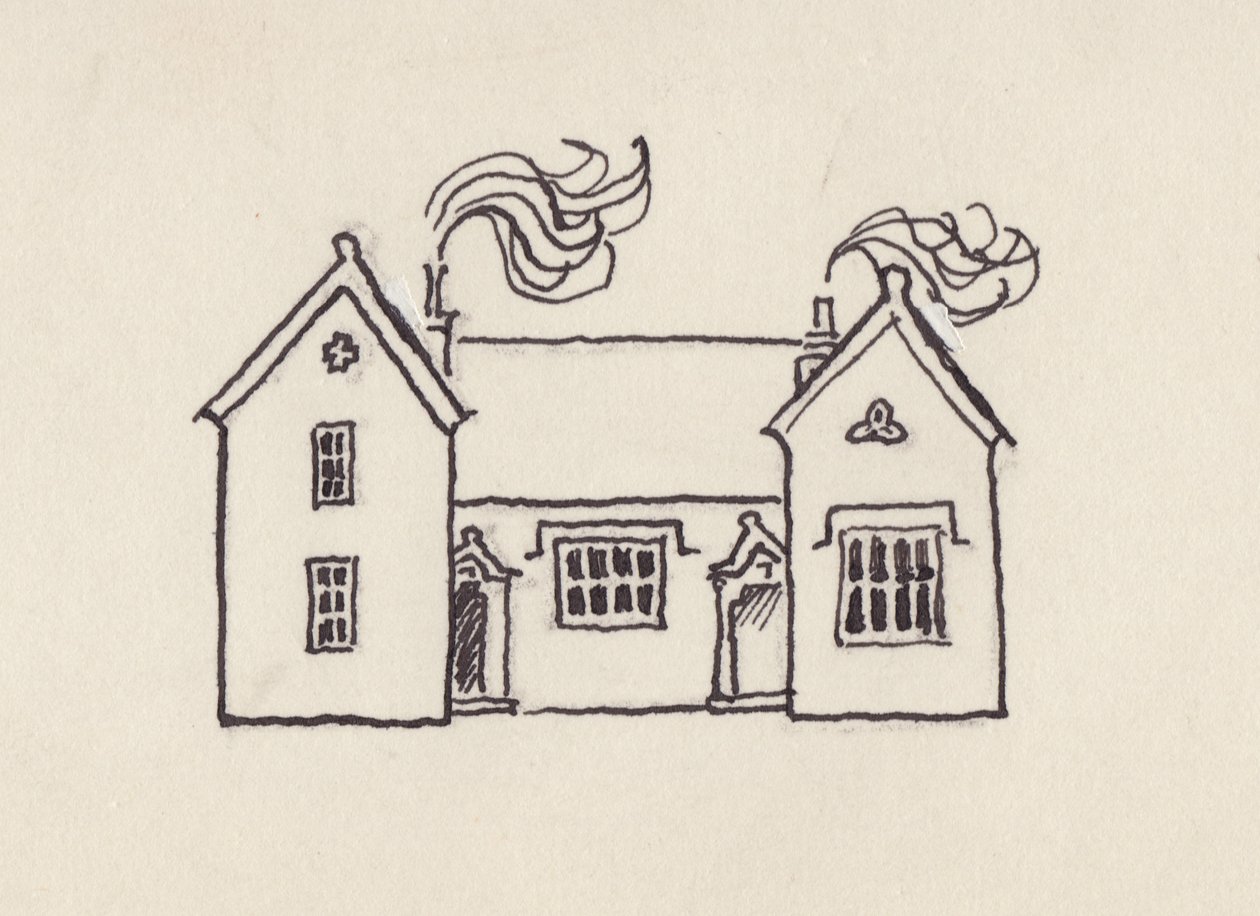 The School House, Little Bedwyn, 1980s by Shirley Markham