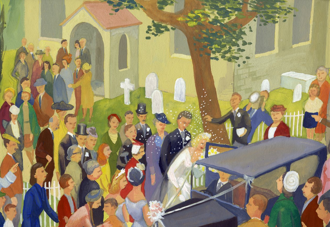 Wedding Group in Churchyard by Shirley Markham
