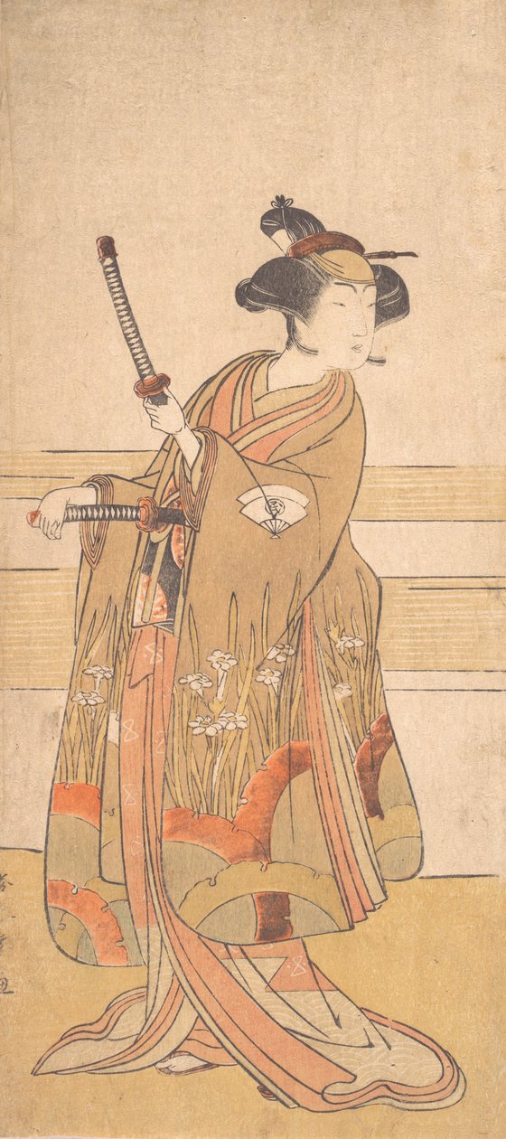 Onoe Tamizo as a Samurai Woman, ca. 1775 or 1776 by Shunsho