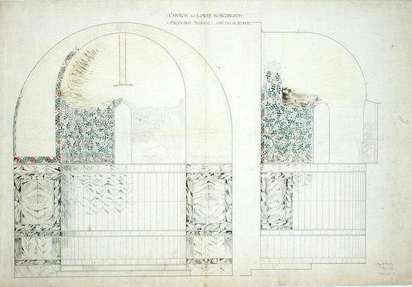 Design for Mosaic for The Church of the Wisdom of God at Lower Kingswood by Sidney Barnsley