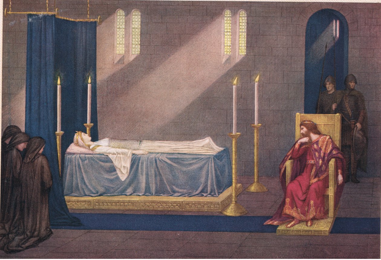 Charlemagne and the dead Fastrada. Seated by Fastrada